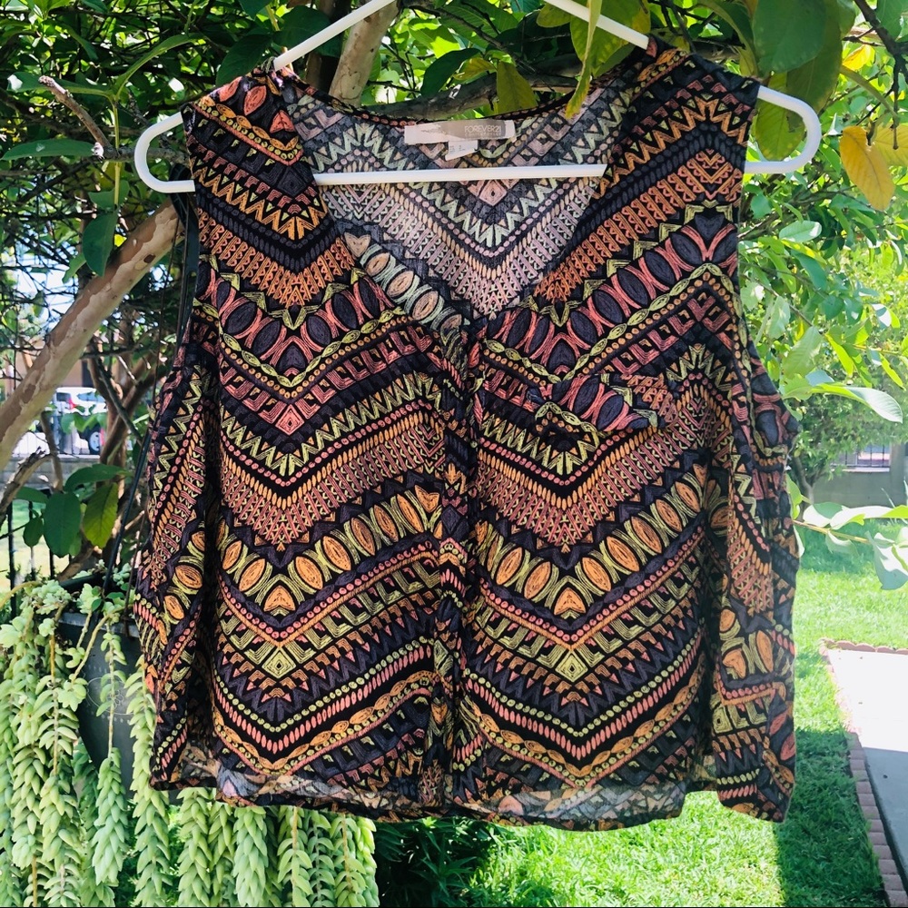Forever 21 Button Down Crop Top